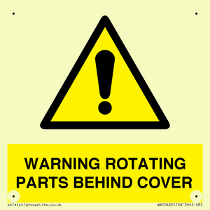 WARNING ROTATING PARTS BEHIND COVER